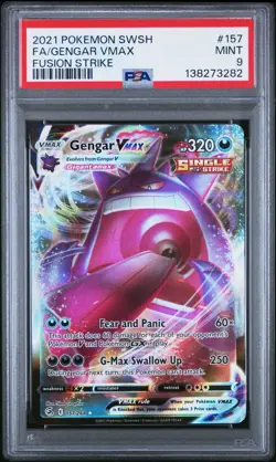 Pokemon TCG 2021 Gengar VMAX 157/264 Swsh08: Fusion Strike Holo PSA 9 - Image 1