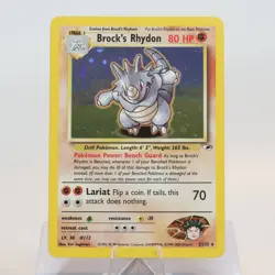 Pokemon TCG - Brock's Rhydon 2/132 Gym Heroes Holo Rare WOTC - EXC/NM - Image 2
