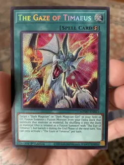 YuGiOh The Gaze of Timaeus 1st Edition secret Rare MZMU-EN013 - Image 2