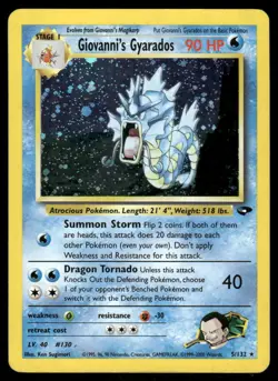 2* Pokemon Cards Giovanni's Gyarados 5/132 Unlimited Holofoil Gym Challenge - Image 1