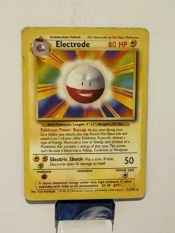 Pokemon TCG Electrode Base Set 21/102 Rare Non Holo Card LP/MP - Image 1