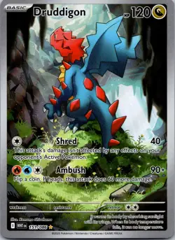 Druddigon 151/086 NM Pokemon Card TCG White Flare IR Illustration Rare - Image 1