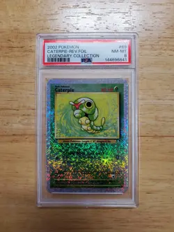 Pokemon PSA 8 NM/MINT 2002 Caterpie Legendary Collection Reverse Holo Card - Image 1
