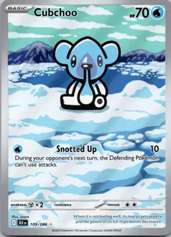 Cubchoo 109/086 NM Pokemon Card TCG Black Bolt IR Illustration Rare - Image 1