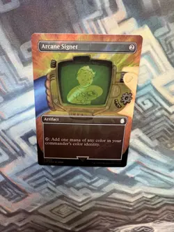 MTG Borderless Surge Foil Arcane Signet NM Unplayed Universes Beyond: Fallout - Image 4