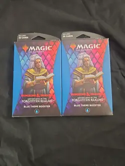 MTG - Adventures in the Forgotten Realms Theme Booster Pack - Blue New Lot Of 2 - Image 1