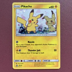 2019 Pokemon TCG Pikachu w/ Mimikyu SM162 Black Star Promo Holo - Image 1