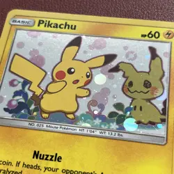 2019 Pokemon TCG Pikachu w/ Mimikyu SM162 Black Star Promo Holo - Image 4