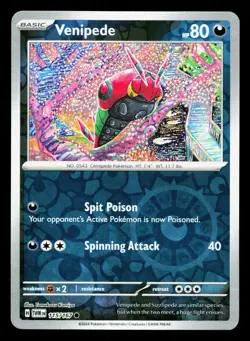 Venipede 115/167 Twilight Masquerade NM Reverse Holo Pokemon Card TCG - Image 1