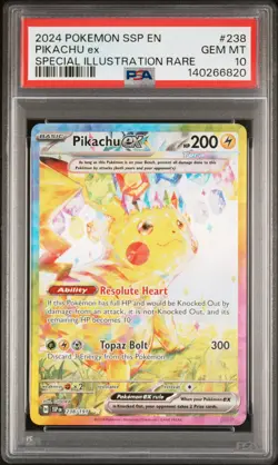 2* Pokemon Card Pikachu EX 238/191 Special Illustration Rare PSA 10 - Image 1