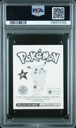 1999 MERLIN POKEMON #S29 ASH & PIKACHU-PRISM PSA 9 - Image 2