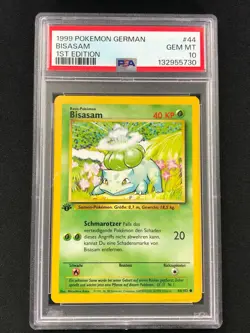 Pokemon 1999 Bulbasaur 1st (Bisasam) 44/102 58/102 German PSA 10 - Image 1