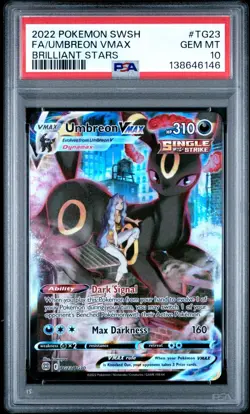 2022 Pokemon Brilliant Stars Umbreon VMAX Full Art #TG23/TG30 PSA 10 - Image 1
