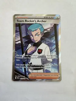 Team Rocket's Archer SV10: Destined Rivals #223/182 Holo Ultra Rare Pokemon NM - Image 1