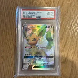 2019 POKEMON SUN & MOON HIDDEN FATES #SV46 FULL ART/LEAFEON GX PSA 10 - Image 1
