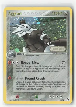 #Aggron #2/92 Holo Rare,Holo Near Mint or Better Pokemon - Image 1