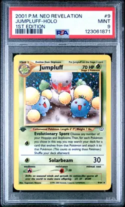 Pokemon 1st Edition Jumpluff 09/64 - PSA 9 MINT - Neo Revelation Holo *New Cert* - Image 1