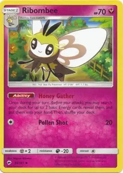 4x NM-Mint Ribombee - 96/147 - Uncommon Pokemon Burning Shadows - Image 1