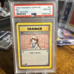 PSA-10 BILL 1ST EDITION 91 GERMAN BASE SET 1999 POKEMON - Image 1