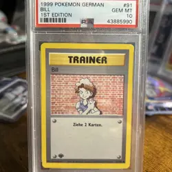 PSA-10 BILL 1ST EDITION 91 GERMAN BASE SET 1999 POKEMON - Image 2