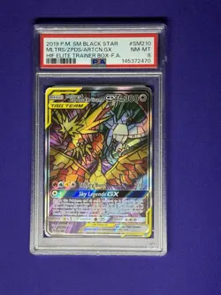 SM210 Moltres & Zapdos Articuno Tag Team GX Pokemon Black Star Promo PSA 9 - Image 1
