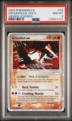Pokemon Groudon ex 93/101 - PSA 8 NM-MT - Hidden Legends Holo *GREAT SWIRL* *NEW - Image 1