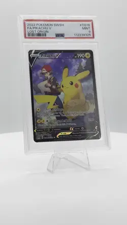 PSA 9 Pikachu V Lost Origin TG16/TG30 Holo Pokemon Card FA 2022 - Image 2