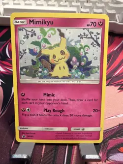 Mimikyu Promo SM163 Team Up Blister Pokemon Card Sun & Moon Holo, Mint Condition - Image 1