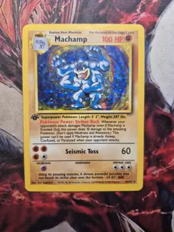Machamp 8/102 Holo Rare 1st Edition Base Set WOTC Pokemon Card MP/HP - Image 1