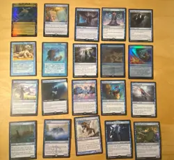 Magic The Gathering Lot Of 20 Blue Cards Including Rares and Mythics NM - Image 1