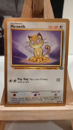 Meowth 56 / 64 Common Gold Border Promo Pokemon Card M/P FRUIT ROLL UP - Image 1