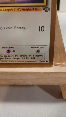 Meowth 56 / 64 Common Gold Border Promo Pokemon Card M/P FRUIT ROLL UP - Image 4
