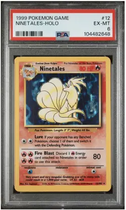 Ninetales 12/102 Base Set PSA Graded 6 Pokemon Trading Card Game - Image 1