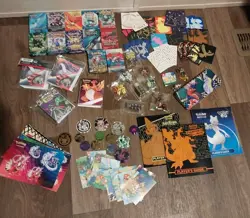 Misc Pokemon Card Stuff Lot #1 Older Theme Deck Coin Etb Guide Pin Mini Binder - Image 1