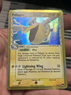 Pokemon TCG Pelipper Promo Card 14/17 Pop Series 5 Delta Species- LP - Image 2