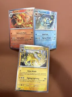 Pokemon Eeveelutions SVP Promo Holo Flareon Vaporeon Jolteon Lot 3 Cards - Image 1