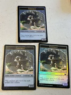 mtg 3 foil Construct tokens (017), Modern Horizons 1, unplayed - Image 1
