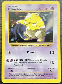 Shadowless Drowzee 049/102 Pokemon TCG WOTC Base Set NM - Image 1