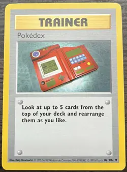 Shadowless Pokedex 087/102 Pokemon TCG WOTC Base Set NM - Image 1