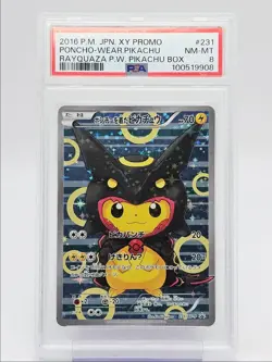 PONCHO-WEAR PIKACHU 2016 POKEMON JP XY PROMO P.W. BOX 231/XY-P PSA 8 Q1300 - Image 1