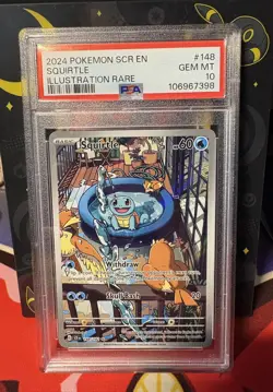 2024 POKEMON SCR EN-STELLAR CROWN ILLUSTRATION RARE #148 SQUIRTLE PSA 10 - Image 1