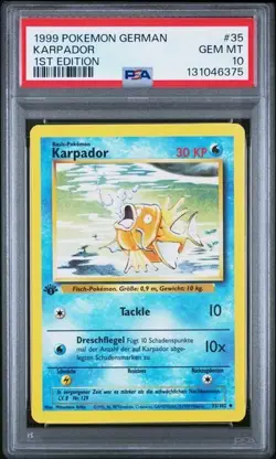 1999 Pokemon Karpador 1st Edition #35 German Graded PSA 10 GEM MINT - Image 1