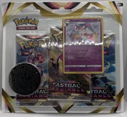 Astral Radiance Pokemon 2022 TCG 3 Pack Blister - Sylveon Holo Promo - Charizard - Image 1