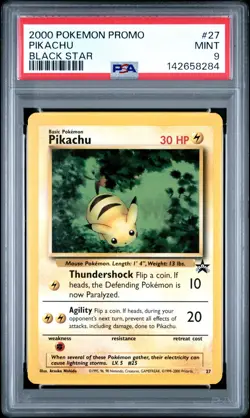 2000 POKEMON PROMO BLACK STAR #27 PIKACHU PSA 9 - Image 1