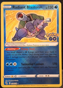 Radiant Blastoise 018/078 Pokemon GO Holo - Image 1