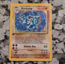 Pokemon Machamp Base Set Holo Rare 1st Edition 8/102 Wizards 1999 100 HP - Image 1