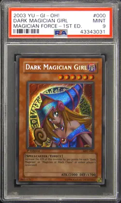 2003 YU-GI-OH! MFC-MAGICIAN'S FORCE 1ST EDITION #000 DARK MAGICIAN GIRL PSA 9 - Image 1