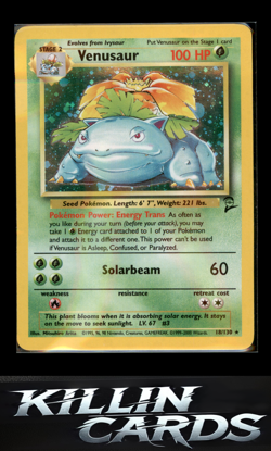Venusaur 018/130 Pokemon Holo Rare Base Set 2 Card LP - Image 1