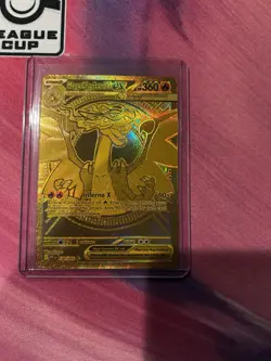 Pokemon Mega Charizard X EX Gold Foil 360 HP PFL 130/094 Mega Evolution Card - Image 1