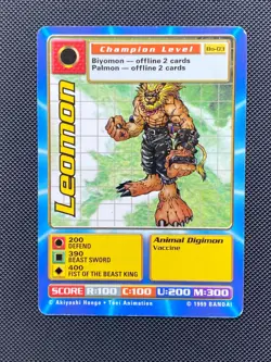 BO-03 Leomon Digimon Card Digi-Battle Series 1 1999 Bandai MP - Image 1
